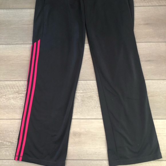 ADIDAS Womens Black & Pink Track Lounge stripe Pants Medium - Picture 3 of 10